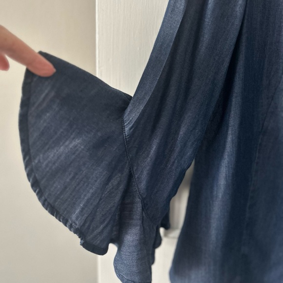 Liverpool denim button down top, S - Picture 2 of 5